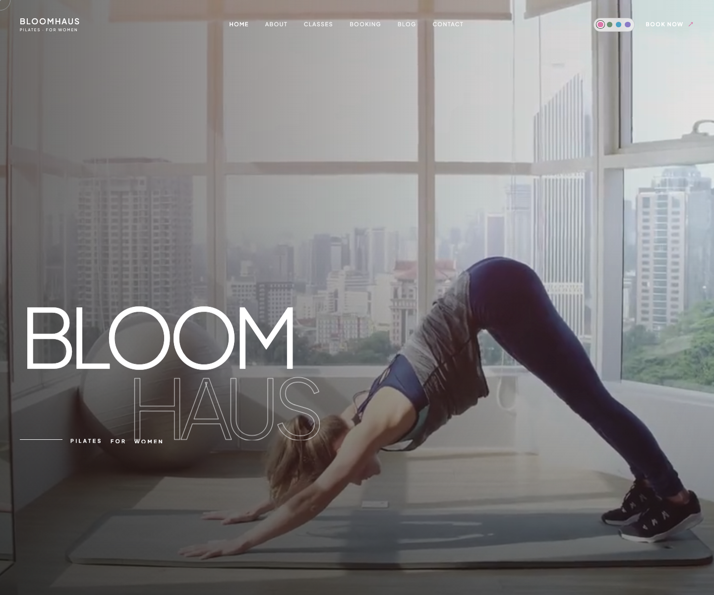 BloomHaus Pilates website template screenshot